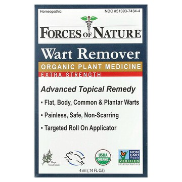 Forces of Nature, 去疣劑，Dual Action Roll On，特強型，0.14 盎司（4 毫升）