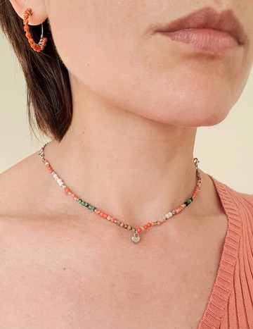 碧玉與綠松石頸鍊，925 純銀，處女座寶石，雙子座寶石，愛心墜飾