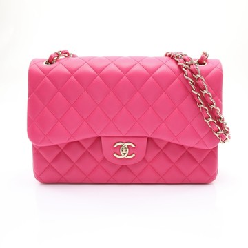 CHANEL 香奈兒 Jumbo 30 鍊帶肩背包 粉色 菱格紋羊皮 金扣 A58600 【二手名牌BRAND OFF】