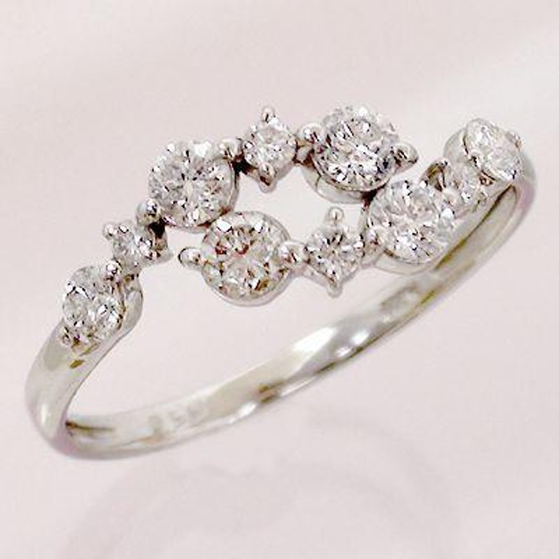 指輪 ダイヤモンド リング k18ゴールド 0.5ct テンダイヤモンド 18金 レディース ジュエリー アクセサリー | LINEショッピング