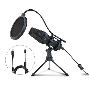 Konix 電容式心型指向性USB專業麥克風組 (X5) 贈防震架防噴罩 電腦錄音