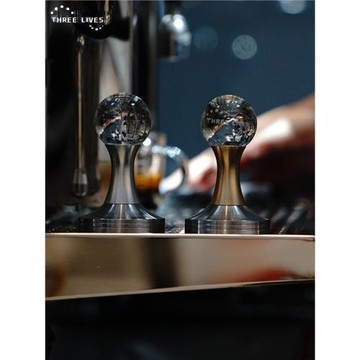 THREELIVES掌上明珠壓粉錘咖啡壓粉器創意水晶咖啡粉錘平底螺紋底