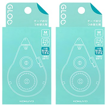 KOKUYO 國譽 GLOO 2way好黏便利貼替換帶 M尺寸 點狀膠帶  2個  淺藍色