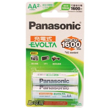 Panasonic 國際牌 AA-3號鎳氫充電池 2000mah/一卡2個入(定350) 低自放電 鎳氫充電池【APP滿額下單4%點數(單一帳號最高1500點)】5/31止