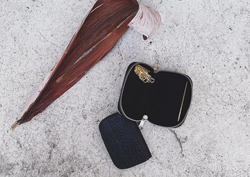 color d 鑰匙包 皮革 鱷魚紋 禮物 革制小物 •