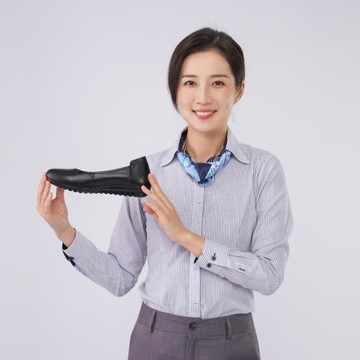 長時間站立乘務員鞋子女黑色工作鞋舒適 軟底 上班不累腳真皮平底
