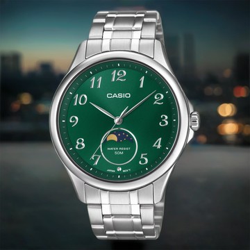 CASIO 卡西歐 月相易讀數字時標石英錶 手錶(MTP-M110D-3AV)