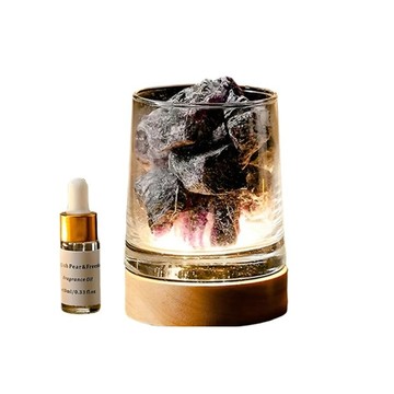 Mass 生活好物 水晶燈座擴香石 無火香薰鹽燈 (開運擺飾/療癒放鬆/多功能居家裝飾)  附英國梨小蒼蘭精油  英國梨小蒼蘭