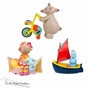工程車 正版授權【In the Night  Garden】公仔造型迴力小推車3入組 ST玩具