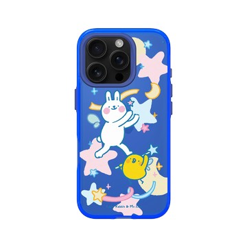 iPhone 16 Pro Clear 激光藍 - 懶散兔與啾先生 Lazy Rabbit and Mr.Chu - 魔法