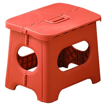 摺疊小板凳 大尺寸 塑膠材質 提供座位 放置物品  復古紅色  1個