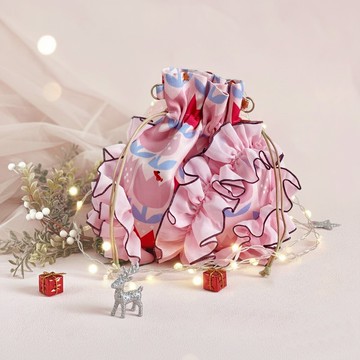 2色 蕾絲泡泡包 手提包 肩背包 側背包-粉色鬱金香 米苔目 小紅帽