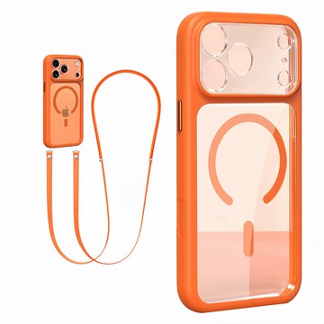 斜挎掛繩 官方磁吸殼 17Pro磁吸無線充 手機殼 適用 iPhone 17 Air Pro max 掛繩 全包 防摔殼