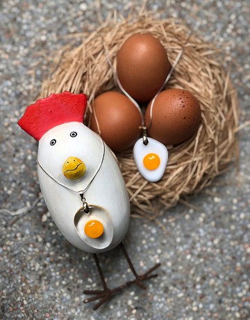 淡淡的幸福琉璃項鍊 純銀  聖蛋禮物