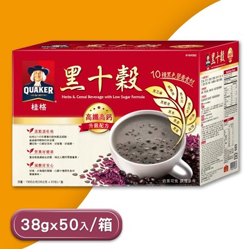 【QUAKER 桂格】減糖黑十穀 38公克X50入