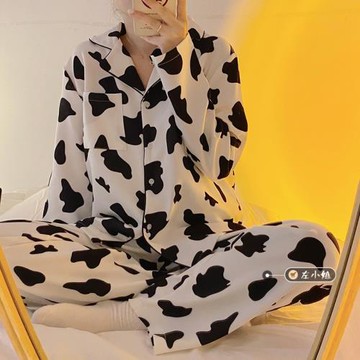 迪士尼奶牛睡衣女春秋季長袖親膚棉質2025年新款網紅可愛家居服
