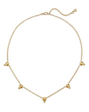 Temple St. Clair 18K Yellow Gold Cl White Diamond Station Collar Necklace, 16-18