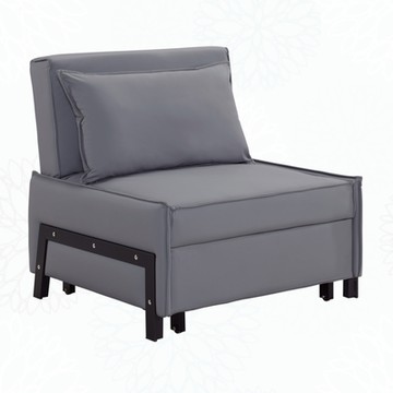 文創集 法爾貓抓皮革前拉式單人沙發椅/沙發床-89x84x89cm免組