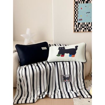 北歐條紋可愛冰絲夏涼被涼感空調被夏季單雙人宿舍薄被子可機水洗