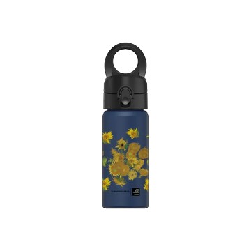 磁吸水壺 AquaStand 不鏽鋼 480cc - 無吸管 子夜藍 - Van Gogh Museum - 向日葵 - 重複圖案