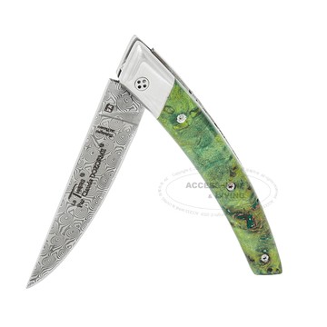 DOZORME | Thiers RLT 大馬士鋼折刀 | 綠山毛櫸-含精裝木盒