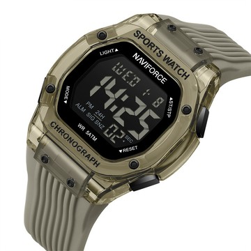 NAVIFORCE NF7113 時尚男士手錶數字 50M 防水矽膠錶帶夜光運動高品質手錶
