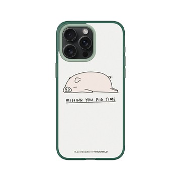 iPhone 15 Pro Max Clear 憂墨綠 - ilovedoodle (Lim Heng Swee) - Missing You Pig Time 豬