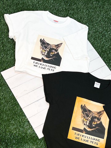 腿庫力量_台灣原創設計T恤_中性版_玳瑁貓許麗君