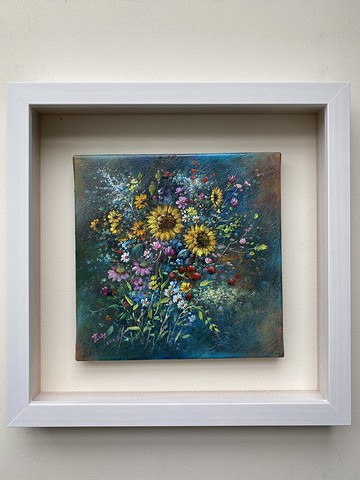 油畫精品創作 向日朝顏 (20 cm*20 cm) 現貨不用等