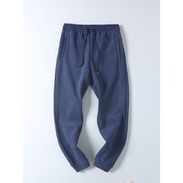 外貿男裝出口尾貨秋冬加絨保暖束腳衛褲時尚潮牌寬松休閑運動長褲