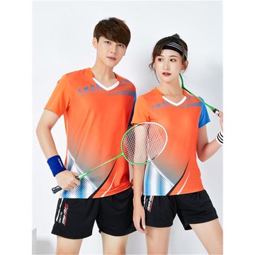 快干速干透氣羽毛球服運動套裝男女夏排球服裝V領短褲裙乒乓球衣