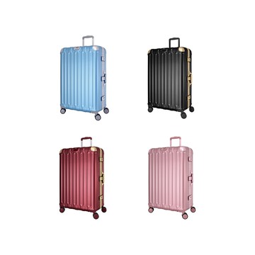 ~雪黛屋~EADMIN 20寸旅行箱防盜鋁框金屬防撞角ABS+PC三組海釦鎖硬殼箱360度旋轉耐摔撞鋁合金拉桿SG042