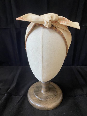 花格子/雙色打結髮帶/日本先染布