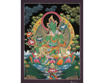 綠度母唐卡－藏傳佛教中從恐懼和痛苦中解脫的女神