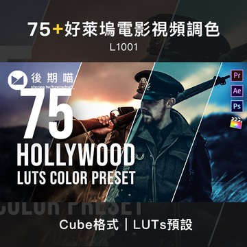 LUTs視頻色調 |  75 好萊塢電影級LUTS調色預設 for FCPX/PR/PS/AE/達芬奇/OFX