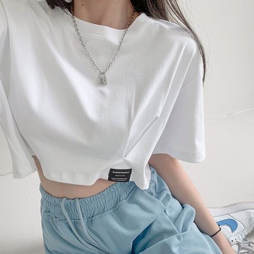 ZUCA”S - 韓版寬鬆顯瘦素色短版上衣短袖上衣顯瘦上衣 - T-541