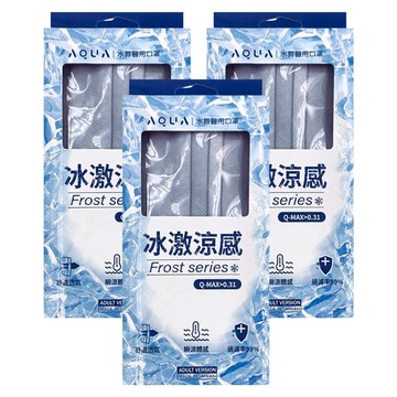 AQUA MASK 水舞生醫 冰激涼感口罩 未滅菌  冰川藍  10片  3盒
