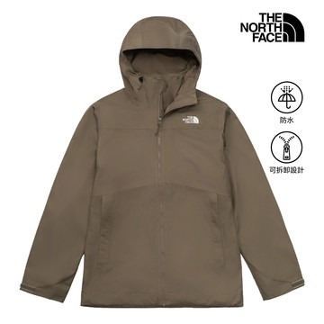 【線上獨家款】男款棕色DRYVENT防水抓絨內裡三合一外套｜8AV7BOW