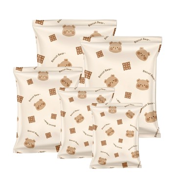 TAILI 太力 餅乾熊真空壓縮袋衣服棉被收納袋套裝 5件套  特大號(100 x 80cm) + 大號(90 x 70cm) + 中號(80 x 60cm) + 小號(70 x 50cm) + 迷你(50 x 40cm)  1組  5個