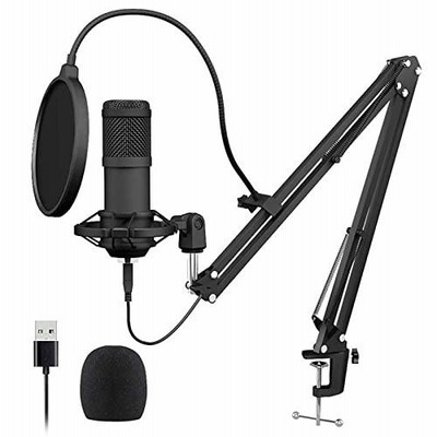 Panchitalk USBコンデンサーマイクセット 192KHz/24bit メタルスタンドキット スタジオ録画 歌 YouTubeビデオ ポッドキ