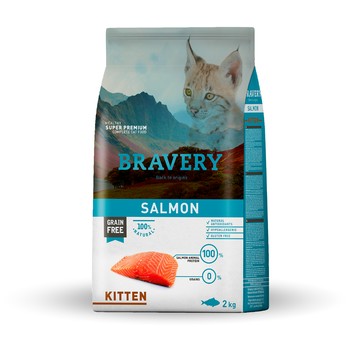 【焙菲力 Bravery】西班牙無穀飼料(幼貓) 鮭魚 2kg