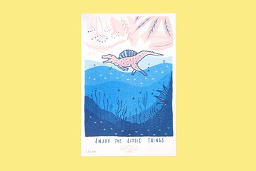 棘龍・恐龍系列卡片 ||  Risograph 孔版印刷 / 明信片 / 限量