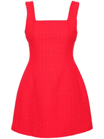 Maje - square-neck tweed minidress - women - Cotton/Polyamide/Polyester - 40 - Red