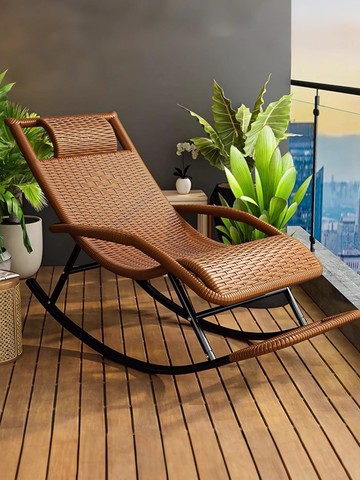 【台灣公司 可打統編】躺椅藤編椅成人午休陽臺家用搖搖椅客廳可睡覺休閑老人專用逍遙椅
