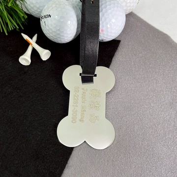 【FulgorJewel】客製化高爾夫球袋姓名牌 骨頭造型 免費刻字