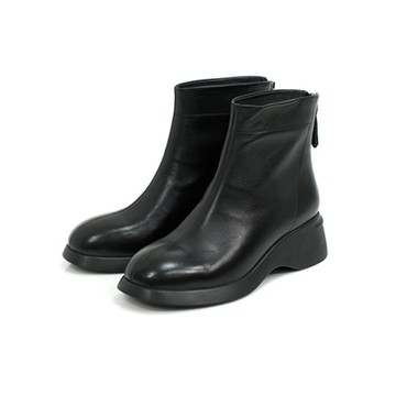 viina素面羊皮厚底短靴-黑