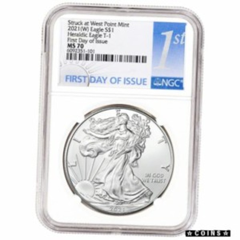 アンティークコイン 2021 (W) American Silver Eagle - NGC MS70