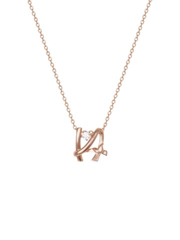 14K Pink Gold Cubic Zirconia Tulip Necklace (TNPK4P00260S)