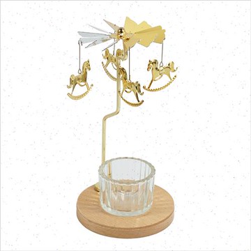 樂天精選~磁吸旋轉木馬燭臺走馬燈復古浪漫燭光晚餐道具香薰蠟燭底座擺件 雙11全館免運