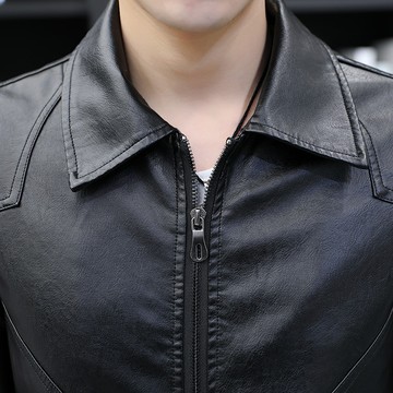 【HOT 本舖】男装8602#男式皮衣春秋新款百搭青年帥氣PU皮夾克韓版修身款立領皮上衣外套